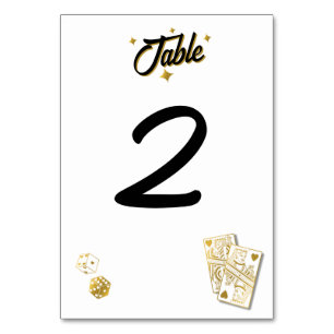 Las Vegas Casino Destination Wedding Gold Table Number