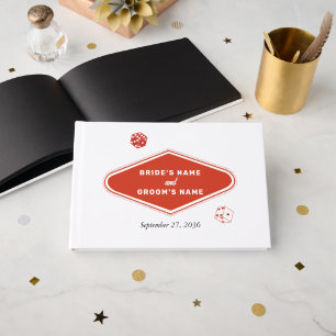 Las Vegas Casino Destination Wedding Red White Guest Book