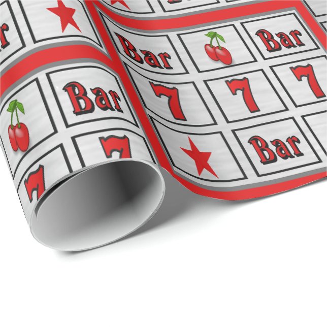 Las Vegas Casino Gambling Slot Machine Bars 7's Wrapping Paper (Roll Corner)