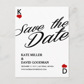 Las Vegas Casino Modern Chic Photo Save The Date Announcement Postcard