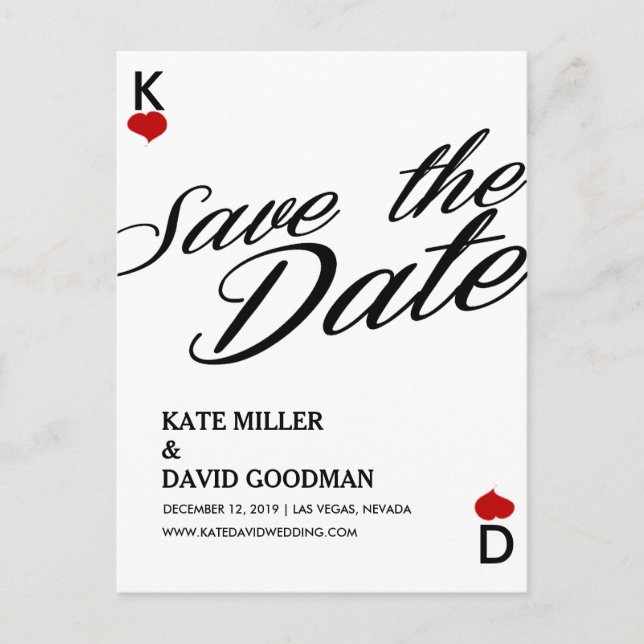 Las Vegas Casino Modern Chic Photo Save The Date Announcement Postcard (Front)