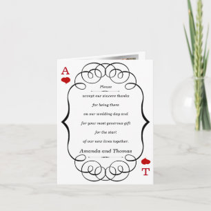 Las Vegas Casino Modern Chic Photo THANK YOU Card