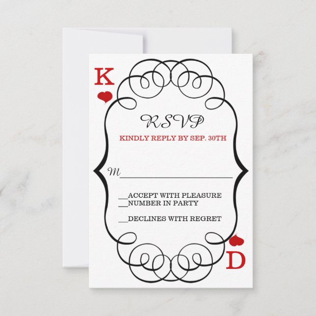 Las Vegas Casino Modern Chic Wedding RSVP (Devant)