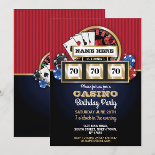 Las Vegas Casino Night Anniversaire Invitation de 