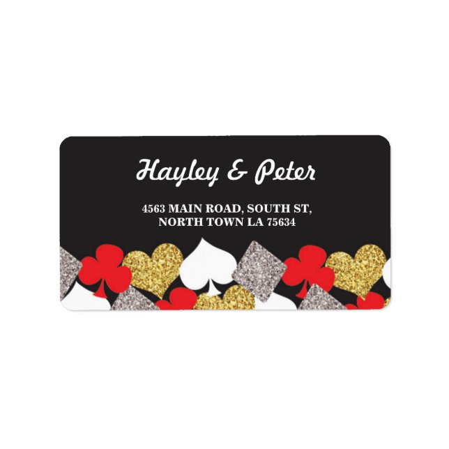 Las Vegas Casino Night Party Address Label Sticker (Front)