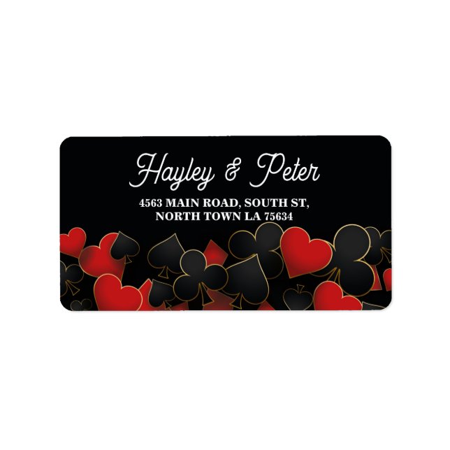 Las Vegas Casino Night Party Address Label Sticker (Front)