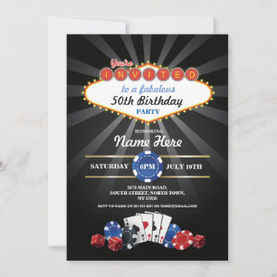 Las Vegas Casino Nuit Anniversaire Invitation Part