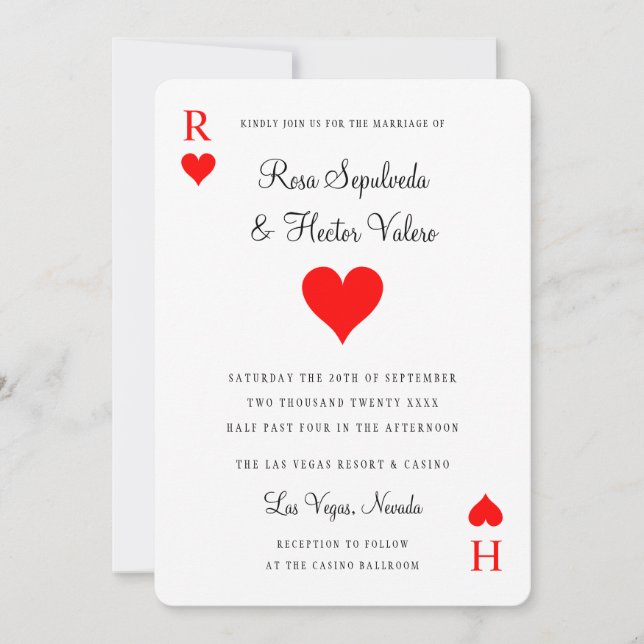 Las Vegas Casino Poker Playing Card Invitation (Front)