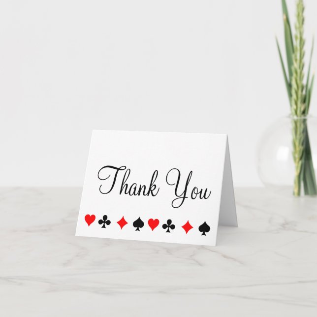 Las Vegas Casino Poker Thank You Note Card (Front)