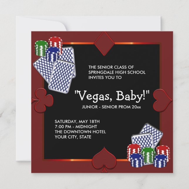 Las Vegas Casino Prom Invitations (Front)