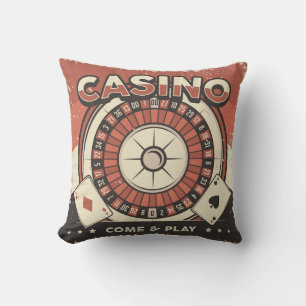 Las Vegas Casino Roulette Wheel Throw Pillow