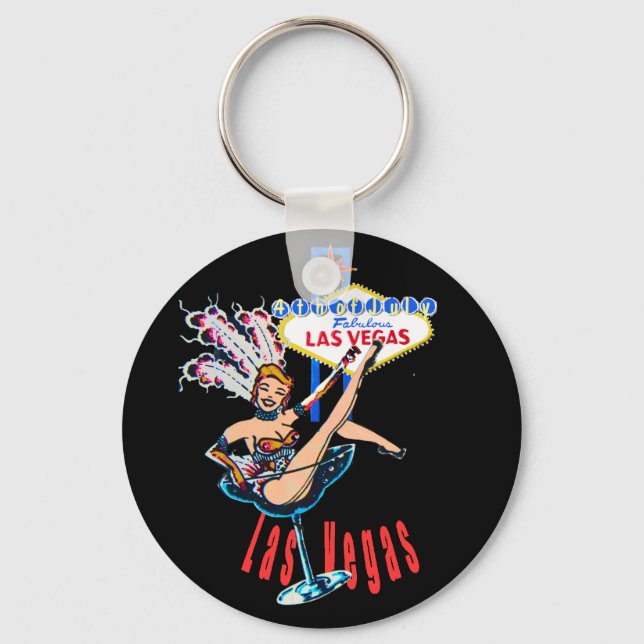 Las Vegas Casino Showgirl Keychain (Front)
