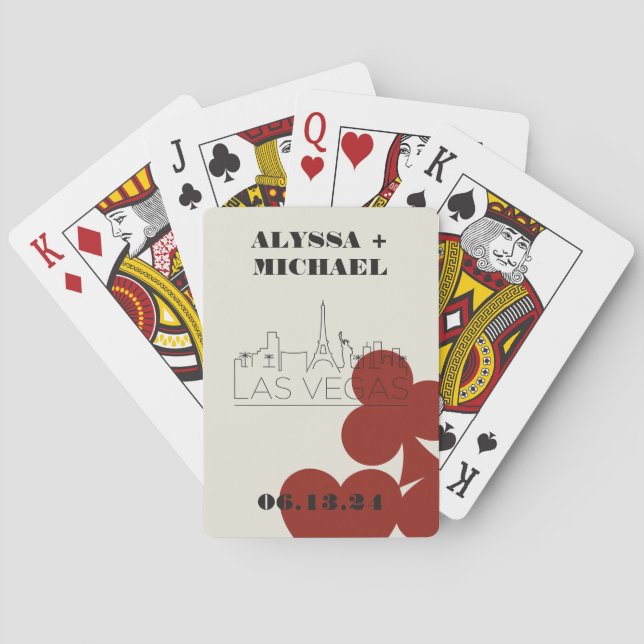 Las Vegas Casino Skyline Wedding Favour Playing Cards (Back)