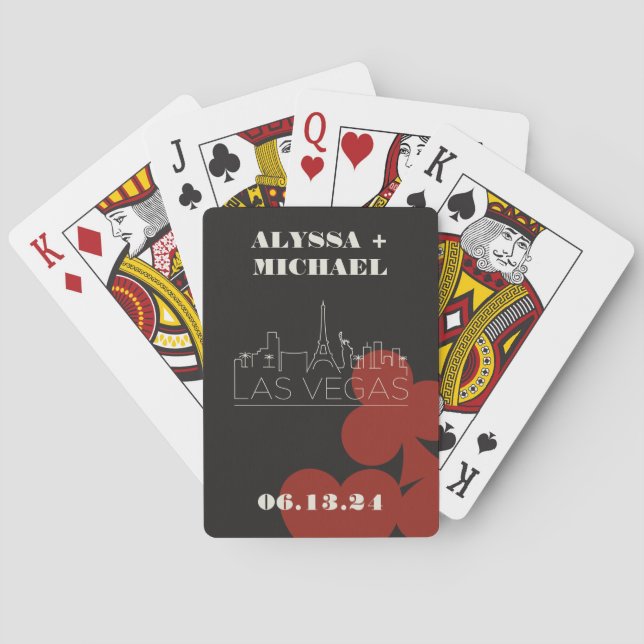 Las Vegas Casino Skyline Wedding Favour Playing Cards (Back)