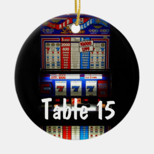 Las Vegas Casino Theme Table Number Ceramic Ornament