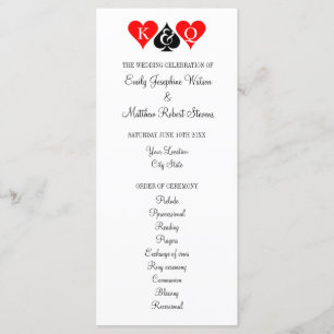 Las Vegas casino theme wedding ceremony program