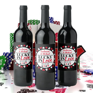 Las Vegas Casino Wedding Lucky In Love Wine Label