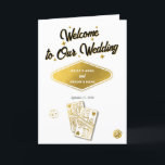 Las Vegas Casino  Wedding Order of Service Gold Program<br><div class="desc">A unique hand drawn Las Vegas Casino themed wedding design. A modern destination Las Vegas, Nevada wedding theme featuring playing cards, casino gambling themed illustrations. A faux gold Las Vegas wedding order of service program card design ideal for casino themed weddings. Matching wedding invitations and other stationery items are also...</div>