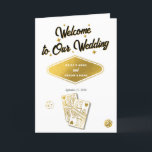 Las Vegas Casino  Wedding Order of Service Gold Program<br><div class="desc">A unique hand drawn Las Vegas Casino themed wedding design. A modern destination Las Vegas, Nevada wedding theme featuring playing cards, casino gambling themed illustrations. A faux gold Las Vegas wedding order of service program card design ideal for casino themed weddings. Matching wedding invitations and other stationery items are also...</div>