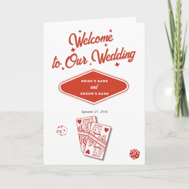 Las Vegas Casino  Wedding Order of Service Program (Front)