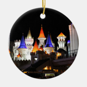 Las Vegas Castle Hotel Gaming Vegas City Colourful Ceramic Ornament