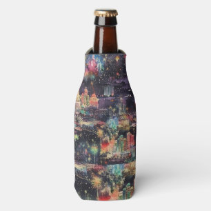 Las Vegas Christmas & New Year's in Watercolors Bottle Cooler