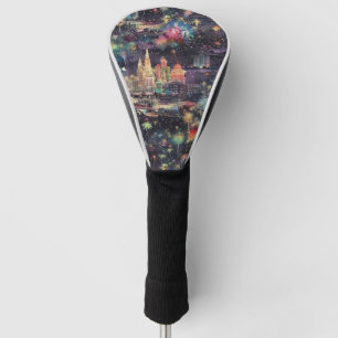 Las Vegas Christmas & New Year's in Watercolors Golf Head Cover