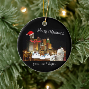 Las Vegas Christmas Personalized Ceramic Ornament