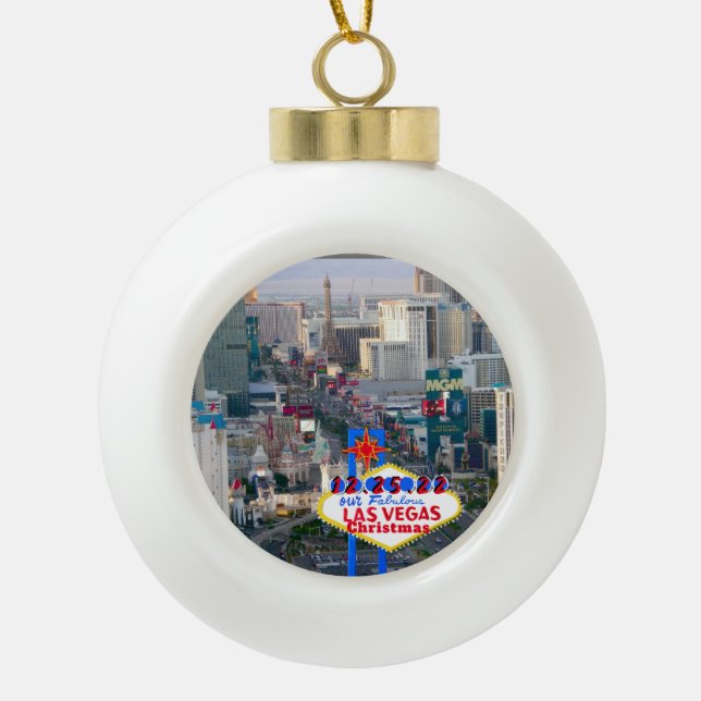 Las Vegas Christmas personalized sign Ornament (Front)