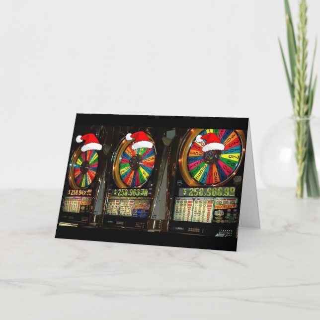 Las Vegas Christmas Slots Holiday Card (Front)