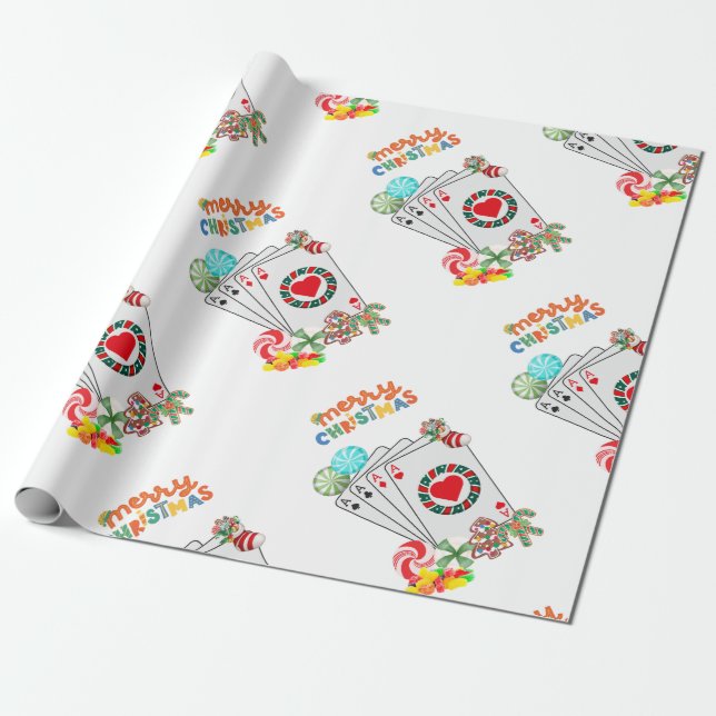 Las Vegas Christmas Wrapping Paper (Unrolled)