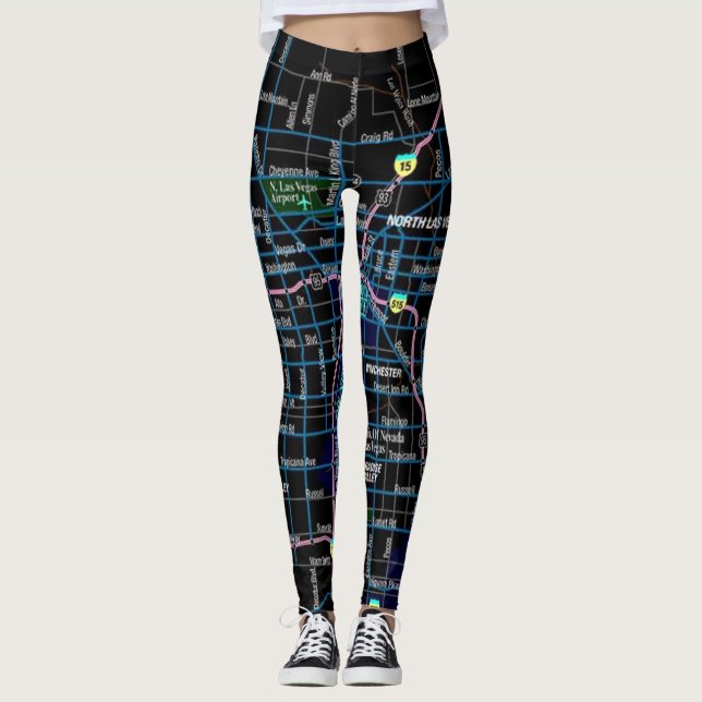 Las Vegas City Map Leggings (Front)