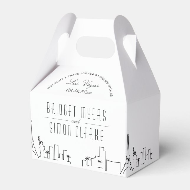 Las Vegas | City Skyline Wedding  Favour Favor Box (Front Side)