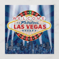 Las Vegas Cityscape Moderne Invitation unique