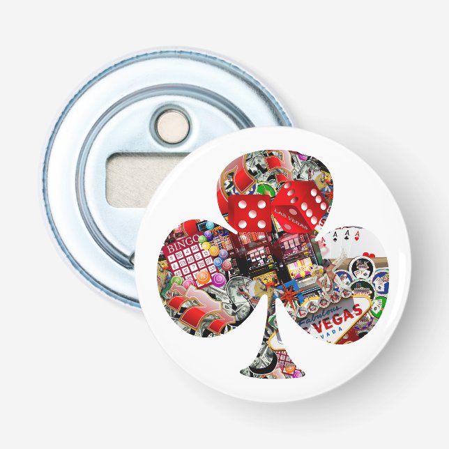 Las Vegas 'Club' Playing Card Shape Bottle Opener (Front)