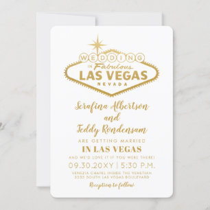 Las Vegas Connexion Gold White Faire-part de maria