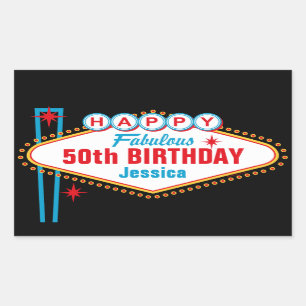 Las Vegas Custom Happy Birthday Sticker