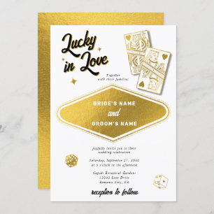 Las Vegas Destination Casino Wedding Lucky in Love Invitation
