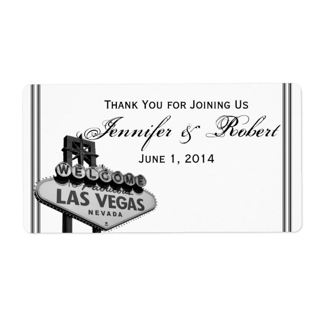 Las Vegas Destination Mariage Étiquette bouteille  (Devant)