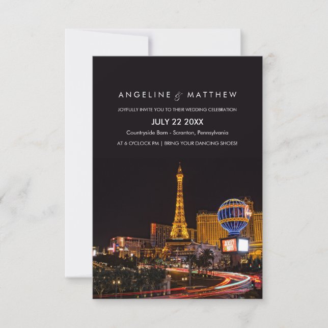 Las Vegas Destination Mariage Invitation (Devant)
