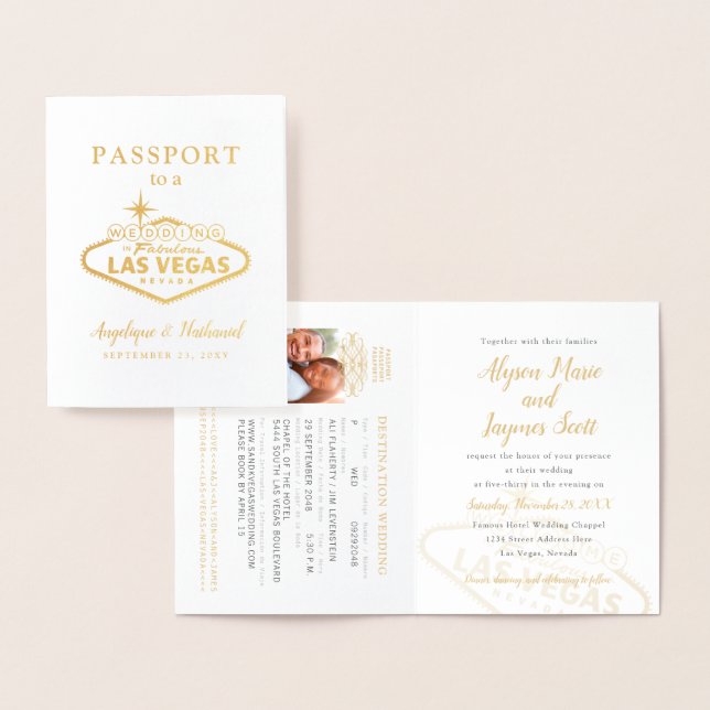 Las Vegas Destination Mariage Passport Invitation (Affichage)