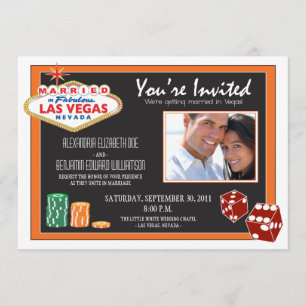 Las Vegas Destination Wedding Invitation (orange)