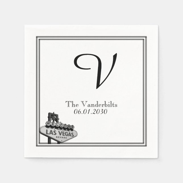 Las Vegas Destination Wedding Napkin (Front)