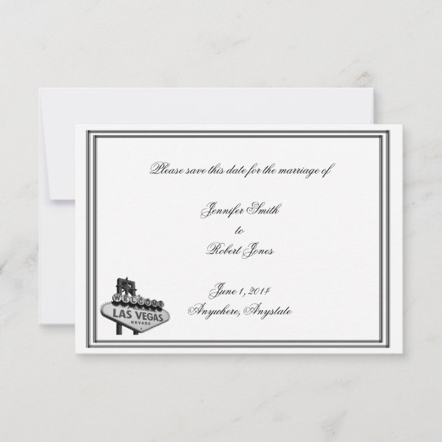 Las Vegas Destination Wedding Save the Date (Front)