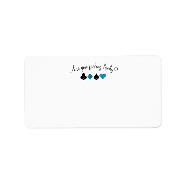 Las Vegas Destiny Wedding Blue Glitter Mail Label (Front)