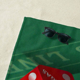 Las Vegas Dice on Craps Table Beach Towel