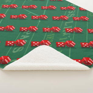 Las Vegas Dice on Craps Table Sherpa Blanket
