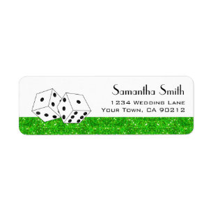 Las Vegas Dice Theme Green Faux Glitter