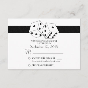Las Vegas Dice Thème RSVP blanc et noir