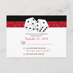 Las Vegas Dice Thème RSVP Ruby Red Faux Parties sc